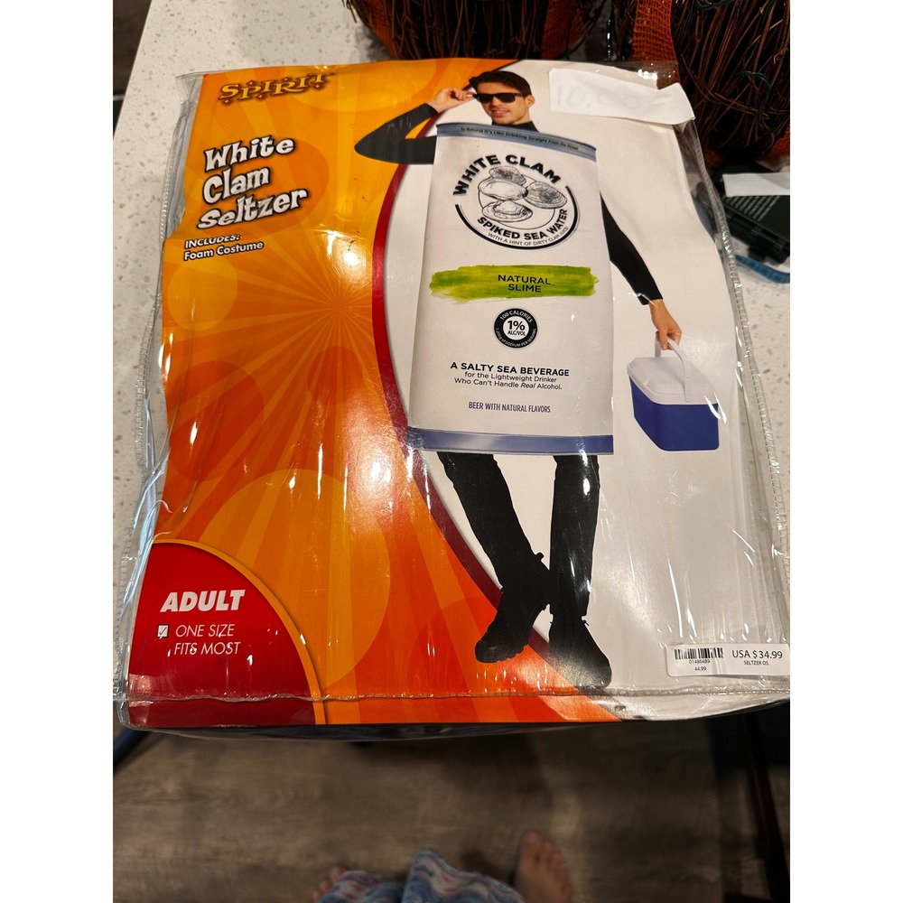 Spirit Halloween White Clam Seltzer Adult Foam Costume One Size Fits Most NEW